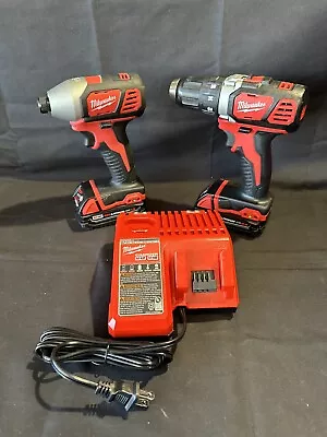 Milwaukee 18V 2-Tool Combo Set 2606-20 Drill/Impact Driver 2656-20 2- Batteries • $145