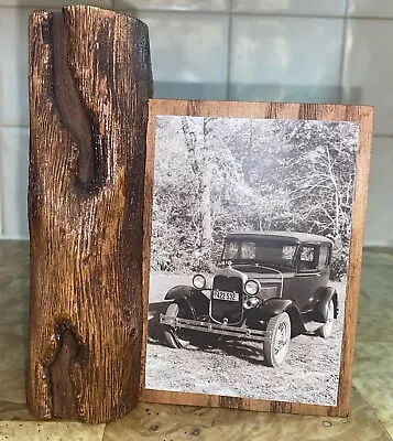 Wood Log Frame Model A Ford Photo John Carlson Lake Mills Iowa Unusual Vintage • $30