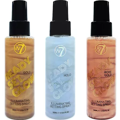 W7 Ready Set Glow Illuminating Long Lasting Setting Spray 100ml *CHOOSE TYPE* • £5.99