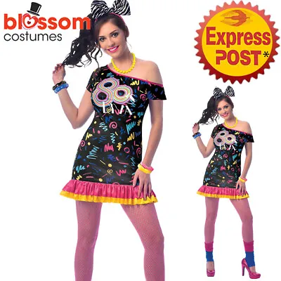 K990 80s Pop Diva Wild Child Diva Fancy Dress Rock Costume • $28.35