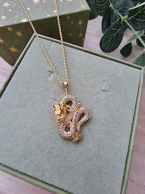 Dragon Necklace 24k Gold Plated Hypoallergenic  • £10