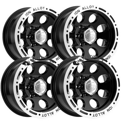 $591.96 • Buy (Set Of 4) Ion 174 16x8 6x5.5  -5mm Gloss Black Wheels Rims 16  Inch