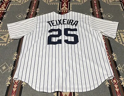 New York Yankees #25 Mark Teixeira Jersey Stitched Majestic Adult 2XL T65 • $44.95