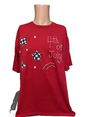 NEW Vintage 4th Of July Red Hand Painted Style Shirt Size XL Men’s • $24.99