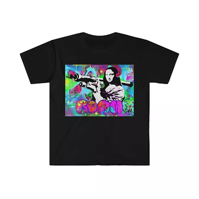 Mona Lisa Rocket Launcher Banksy Graffiti Unisex Softstyle T-Shirt • $29.70