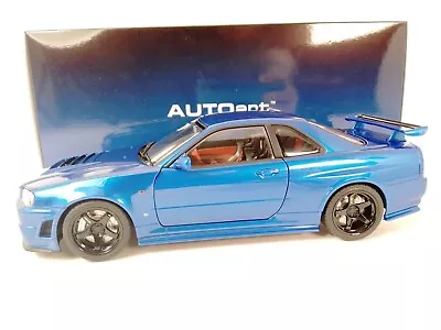 AUTOart Nissan Nismo Gt-R R34 Z-Tune Bayside Blue 1/18 77462 • £220.50