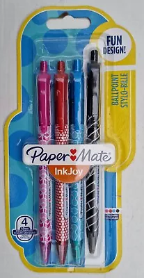 Paper Mate Inkjoy 100RT Wrap Retractable Ballpoint Pen Medium Assorted- 4 Pack • £3.79