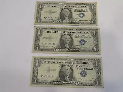 1957 Lot 3 Silver Certificate Dollar Bills  LOOK CLOSE  Maybe Some RARE Ones? • $8.99