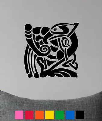 Celtic Bird Square Pagan Motif Matt Vinyl Wall Art Cupboard Laptop Decal Sticker • £4.20