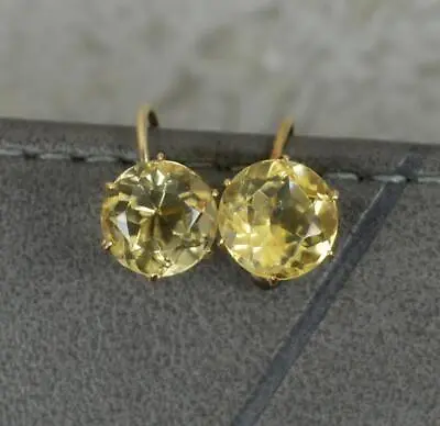 Edwardian 9 Carat Rose Gold And Citrine Screw Back Earrings • £195