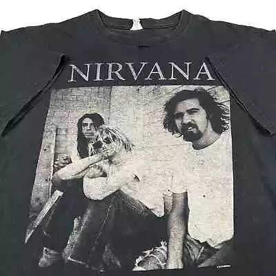 Vintage Y2k Nirvana Band Anvil Graphic T Shirt  • $25