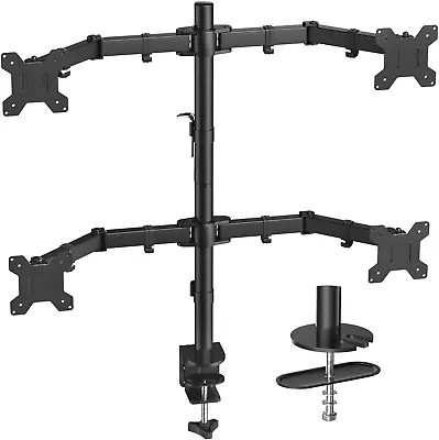 Quad Monitor Stand 4 Monitor Desk Mount For 13-32 Inch Computer Screens With Fu • $100.99