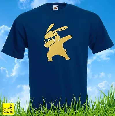 Dabbing Bunny Novelty T-Shirt Funny Dab Rabbit Birthday YouTube Present Gift • £7.25