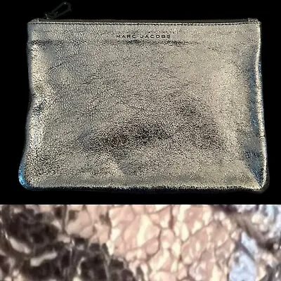 Marc Jacobs Target Neiman Marcus Zipper Leather Travel Pouch Bronze Metallic • $11.99