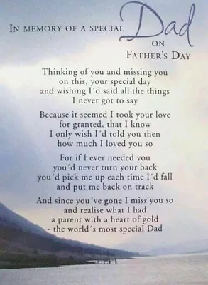 £3.45 • Buy Graveside/memorial Card Special  Dad On Fathers Day Memorial Card