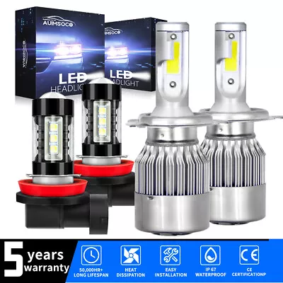 LED Headlight Fog Light High Low Dual Beam Bulbs For Toyota Highlander 2008-2010 • $29.99