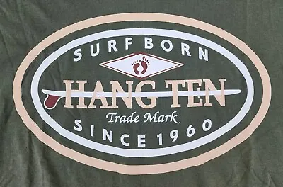 VINTAGE Hang Ten Shirt Mens Extra Large Green Surf Born Single Stitch Adult A16 • $29.97