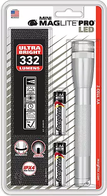 Mag Instrument  Mini Mag AA Pro LED Flashlight 332 Lumens - Silver - SP2P10H • $39.87