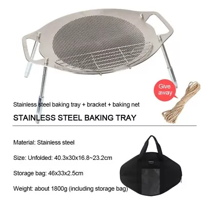 Outdoor Camping BBQ Plate Non-Stick Round Griddle Grill Pan Easy To Clean New • $113.89