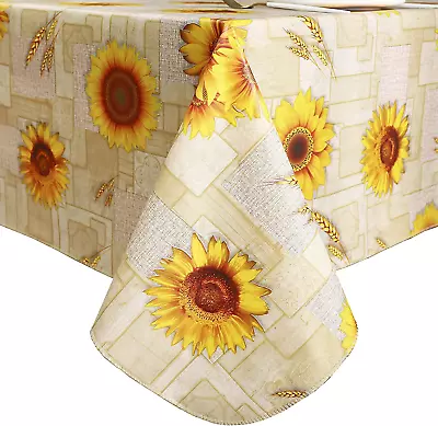 Vinyl Tablecloth Flannel Backing Waterproof Oil-Proof Stain-Resistant WipeableH • $33.24