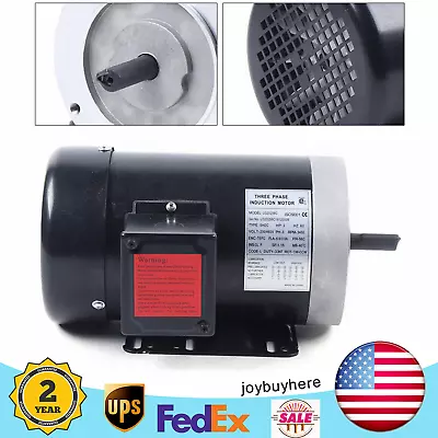 2 HP 3 Phase Electric Motor 6.3/3.0A 56C Frame TEFC 208-230/460 Volt 3450RPM  • $188.10