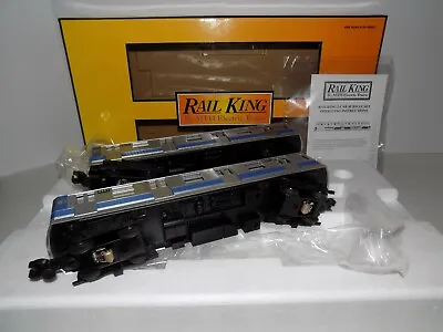 Rail King MTH MTA 2 Car Subway Non Powered Set Silver & Blue 4550 Item #30-2161 • $279.99