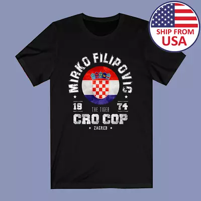 Mirko Crocop Filipovic Kick Boxing MMA Fighter Men's Black T-Shirt Size S To 3XL • $16.89