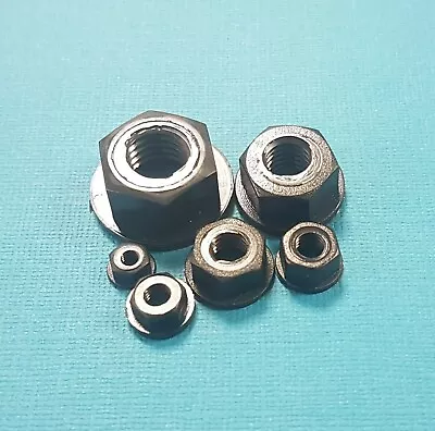 Black Nylon Plastic Combined Nuts/ Washer Faced Nut/ Flanged M3 - M16 DIN 6923 • £2.35