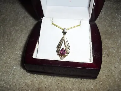 Wyland Gallery 14k Diamond Na Hoku Rubellite Tourmaline Pendant New$950 • $519