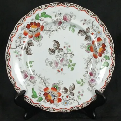 HICKS MEIGH & JOHNSON Real Stone China Floral Scalloped Dinner Plate 10 1/4  • $79.99