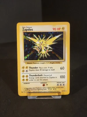£3.20 • Buy Zapdos 16/102 Original Holo Rare Base Set Pokemon Card 1999 WOTC Vintage NM 