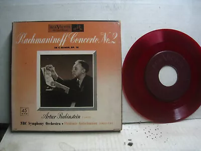 Rachmaninoff Conc No 2 Rubinstein Piano *RCA Victor WDM 1075 45 Rpm (5) • $8