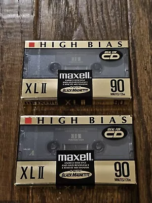 Maxell XLII 90 Type II High Bias Cassette Tapes New Sealed Lot Of 2 • $15.95