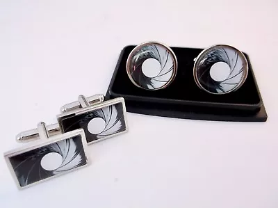 £9.95 • Buy James Bond Gun Barrel Gunbarrel 007 Badge Mens Cufflinks Cuff Links Gift
