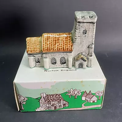 Vintage TEY POTTERY Britain In Miniature SQUARE TOWER CHURCH #13 W/ Box ENGLAND • $33.71