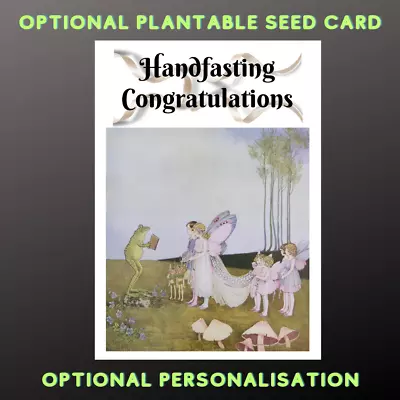 Handfasting Congratulations Card Optional SeedPersonalisation Fairy Pagan Wiccan • £2.99