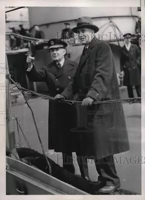 1937 Press Photo Adm Harris Laning Asst Sec Of Navy Charles Edison In NYC • $19.99