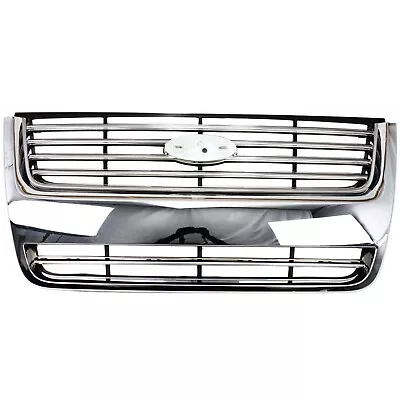 Grille For 2006-2010 Ford Explorer Chrome Shell W/ Black Insert Plastic • $94.25