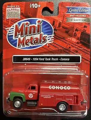 Classic Metal Works 1/87 Scale Model Tanker Truck Conoco 1954 Ford Red And Green • $19.95