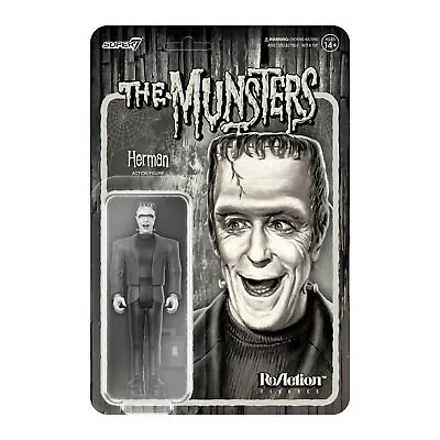 Herman The Munsters Grayscale Super7 Reaction Action Figure • $19.95