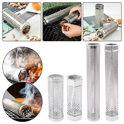 Stainless Steel BBQ Grill Pellet Smoker Tube Hot Cold Smoke Generator 6/12'' BZ • £10.28