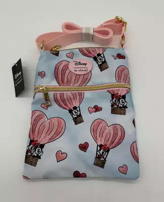 Her Universe Disney Mickey Minnie Mouse Heart Balloon Passport Crossbody Bag • $14.95