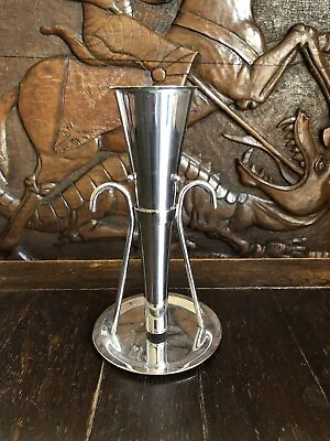 £15 • Buy SILVER POSY BUD FLOWER VASE With Drainage Bottom Tray Art Deco Style Display