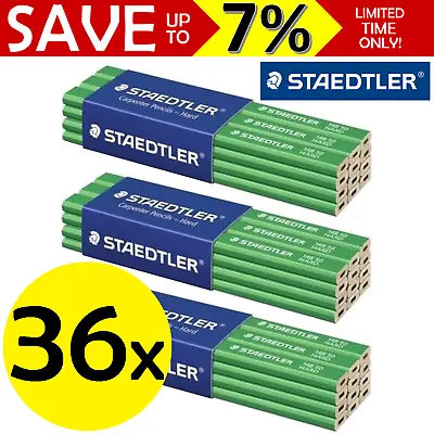 BULK 36x STAEDTLER HARD CARPENTER PENCILS Heavy Duty Thick Break Resistant 14850 • $69.95