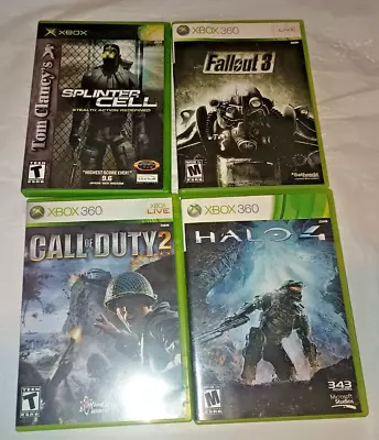 Lot Of 4 Xbox/360 Games Used-call Of Duty 2-halo 4-splinter Cell-fallout 3 • $15