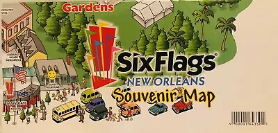 2003 SIX FLAGS NEW ORLEANS Vintage Amusement Theme Park Souvenir Map Mardi Gras • $39.95