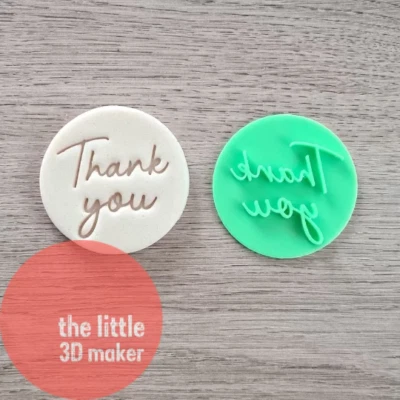 $3 • Buy Thank You Script Letter Cookie Cutter Stamp Fondant Embosser