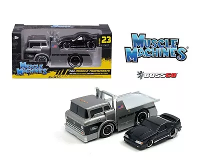 Muscle Machines 1/64 93 Ford Mustang SVT Cobra & 66 Ford C600 Flatbed  PRE ORDER • $12.49