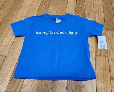 NWT Royal Blue Short Sleeve 100% Cotton It's My Brothers Fault 3T Boy's T-Shirt • $9.99