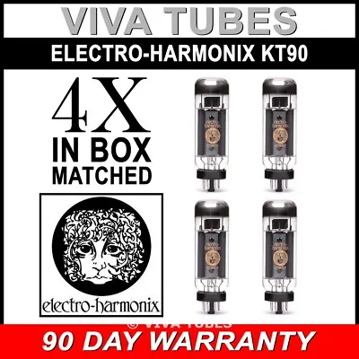 Brand New Current Matched Quad (4) Electro-Harmonix KT90 Vacuum Tubes • $364.33